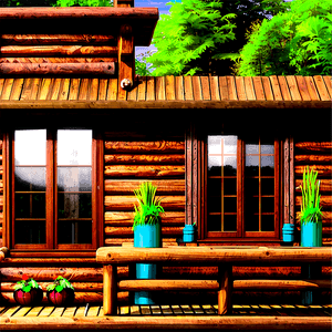 Rustic Log Cabin Design PNG tuq PNG