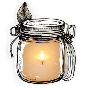 Rustic Mason Jar Candle PNG 05242024 PNG image with transparent background