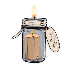 Rustic Mason Jar Candle PNG bkv PNG image with transparent background