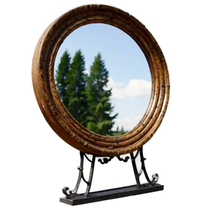 Rustic Round Mirror Png 06292024 PNG Image