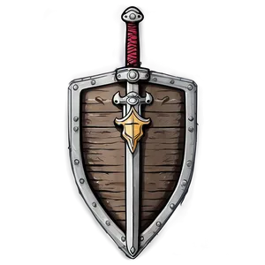 Rustic Sword And Shield Sketch Png 90 PNG Image