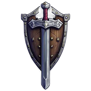 Rustic Sword And Shield Sketch Png Fit86 PNG Image