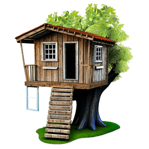 Rustic Tree House PNG 06282024 PNG