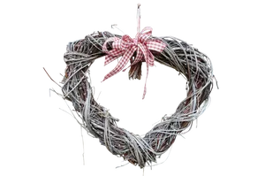 Rustic Twig Heartwith Bow PNG Image