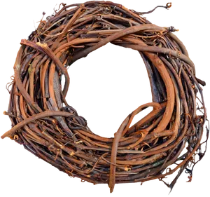 Rustic Twigs Wreath Design PNG Image