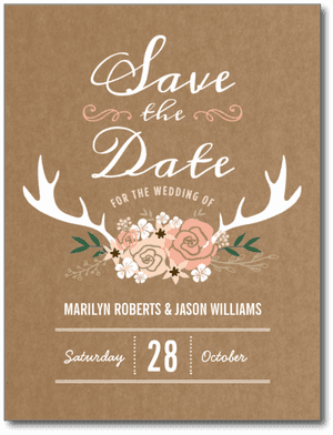 Rustic Wedding Savethe Date Card PNG image with transparent background