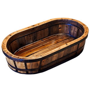 Rustic Wooden Bath Tub PNG 06282024 PNG