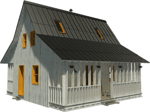 Rustic Wooden Country House PNG image with transparent background