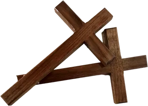 Rustic Wooden Crosses PNG Image