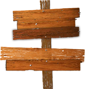 Rustic Wooden Directional Sign Planks PNG Image