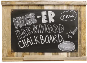 Rustic Wooden Frame Chalkboard Advertisement PNG Image