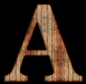 Rustic Wooden Letter A PNG with transparent background
