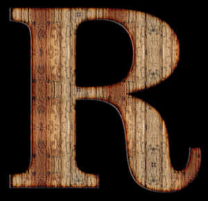 Rustic Wooden Letter R PNG image with transparent background