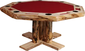 Rustic Wooden Poker Table.png PNG Image