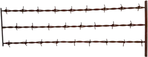 Rusty Barbed Wire Fence PNG Image