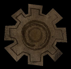 Rusty Metal Gear Graphic PNG image with transparent background