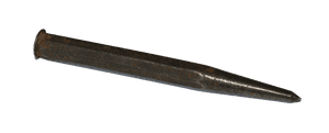 Rusty Nail Isolatedon Blue Background PNG image with transparent background