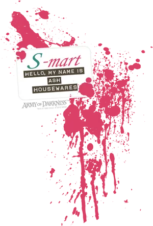 S Mart Ash Name Tag Bloody Background PNG Image