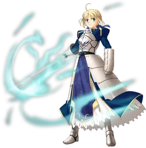 Saber Artoria Pendragonwith Excalibur PNG Image