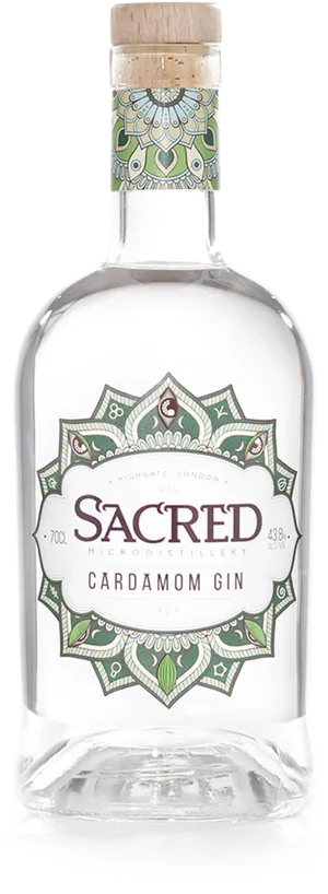 Sacred Cardamom Gin Bottle PNG Image