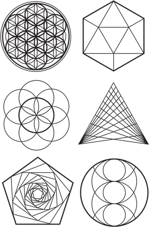 Sacred Geometry Symbols Collection PNG Image