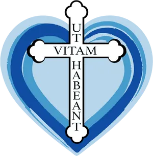 Sacred Heart Cross_ Motto Graphic PNG Image