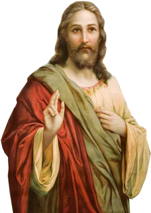 Sacred Heartof Jesus Portrait PNG Image