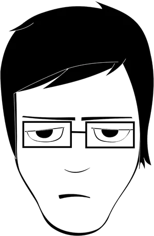 Sad Boy Cartoon Portrait PNG Image