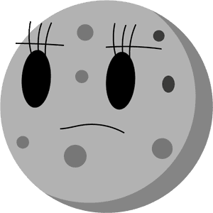 Sad Cartoon Moon PNG with transparent background