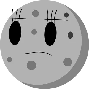 Sad Cartoon Moon PNG Image