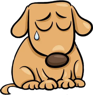 Sad Cartoon Puppy Illustration PNG Image