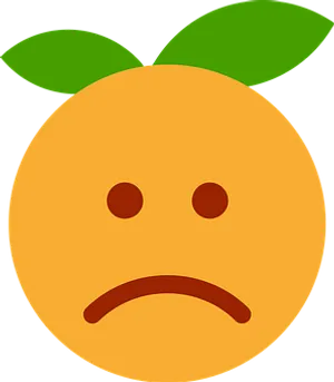 Sad Clementine Emoji PNG Image