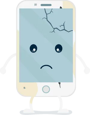 Sad Cracked Screen Mobile Clipart PNG Image