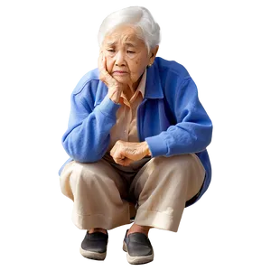 Sad Elderly Person Alone Png Rxc PNG Image