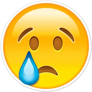 Sad Face Emojiwith Tear.png PNG Image