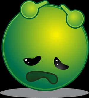 Sad Green Alien Emoji PNG image with transparent background