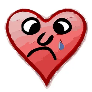 Sad Heart Cartoon Illustration PNG Image