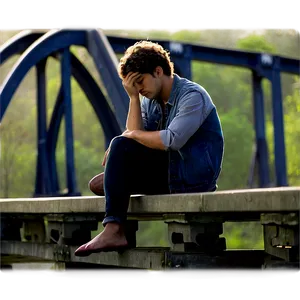 Sad Person On Bridge Png 06122024 PNG Image