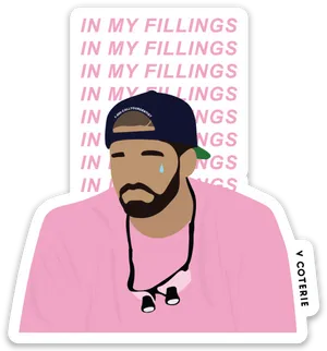 Sad Rapper Cartoon Sticker PNG Image