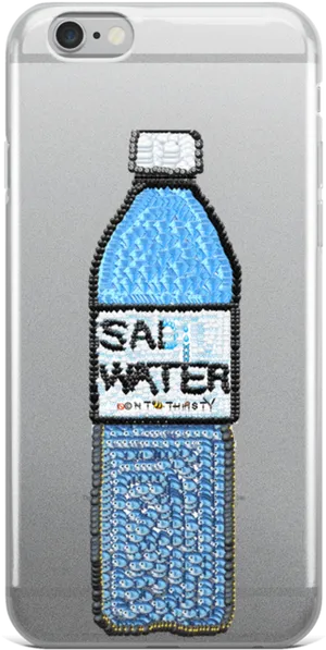 Sad Water Bottle Phone Case PNG Image