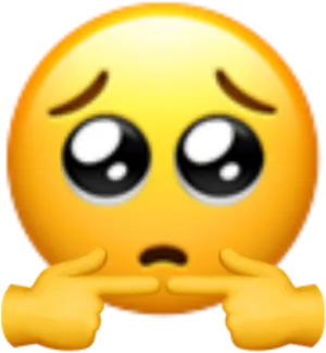 Sad Yellow Emojiwith Handson Face PNG Image