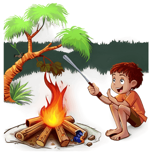 Safari Campfire Night PNG mqe40 PNG with transparent background
