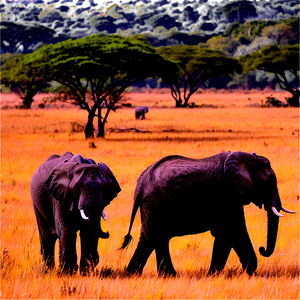 Safari Elephant Herd PNG egs PNG image with transparent background