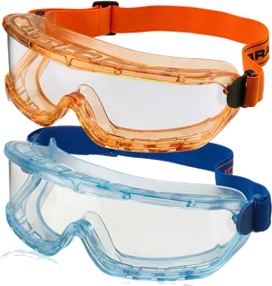 Safety Goggles Orange Blue PNG Image