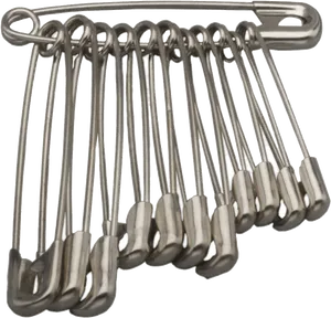 Safety Pins Linked Together PNG Image