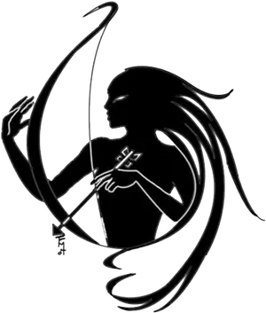 Sagittarius Zodiac Silhouette Art PNG Image