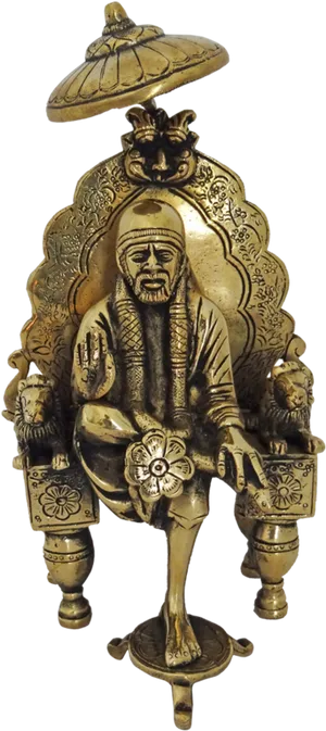 Sai Baba Statue Brass Figurine PNG Image