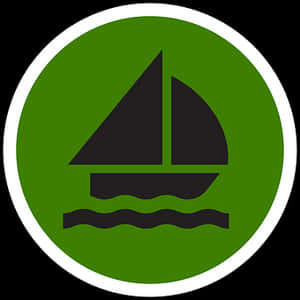 Sailboat Icon Green Circle PNG image with transparent background