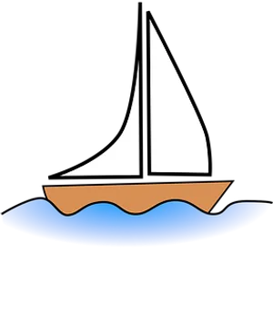 Sailboat Silhouette Art PNG Image