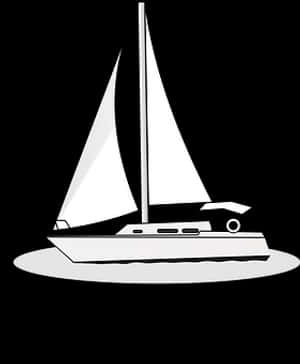 Sailboat Silhouette Graphic PNG image with transparent background